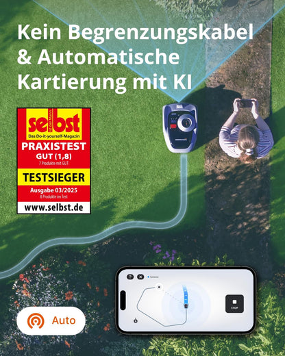 Navimow i105E Mähroboter 500 m², RTK+Vision, Igelschutz & KIf
