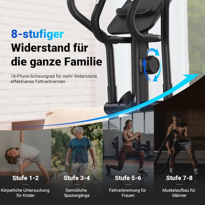MERACH Heimtrainer Crosstrainer: Leise, Magnetisch, App, 8 Stufen, 160KG Kapazitätl
