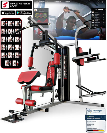 Sportstech HGX200: Multifunktions-Kraftstation mit Stepper, Beinpresse & Powertowerl