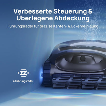 Beatbot AquaSense 2 Akku Poolroboter, Boden & Wand, Wasserlinie doppelt, bis 300㎡, Midnight Bluef