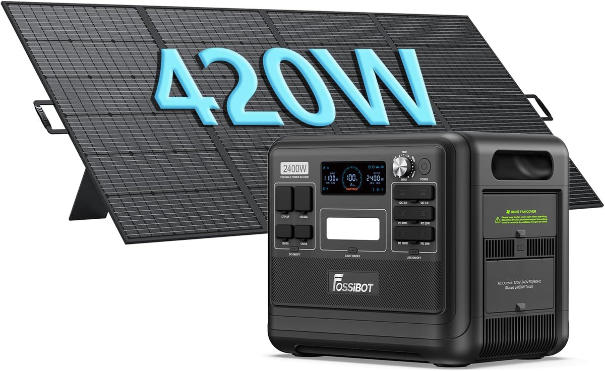 FOSSiBOT F2400 Solargenerator 2048Wh, 400W Solar, 2400W AC, Schnellladungf