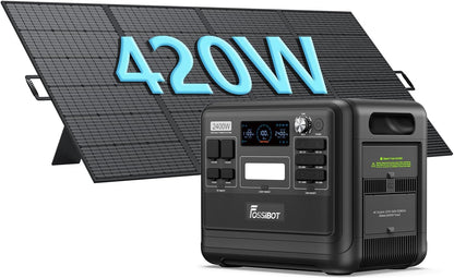 FOSSiBOT F2400 Solargenerator 2048Wh, 400W Solar, 2400W AC, Schnellladungf
