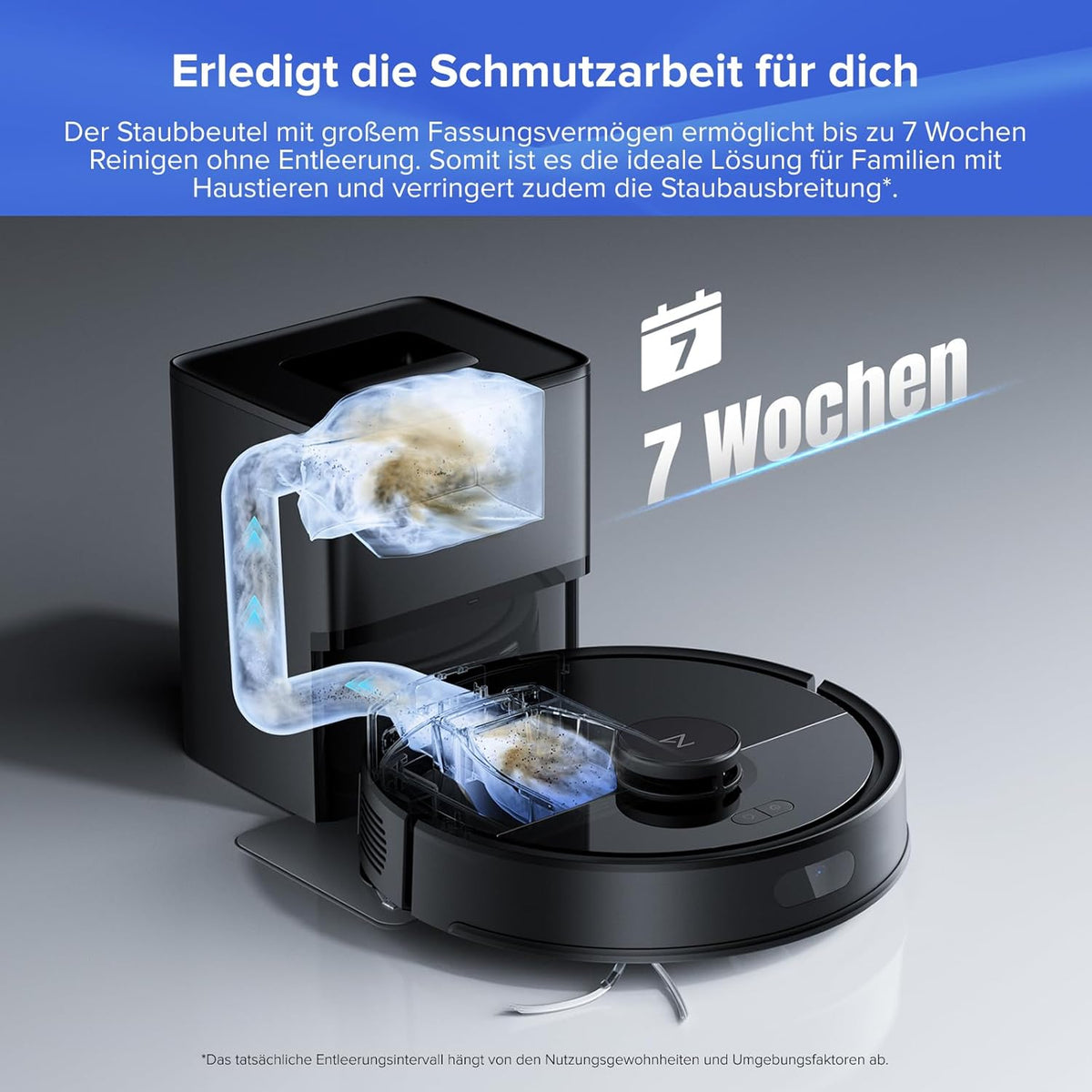 roborock Q7 L5+ Saugroboter Wischfunktion, Auto-Entleerung, 8000 Pa, LiDAR-Navigationd