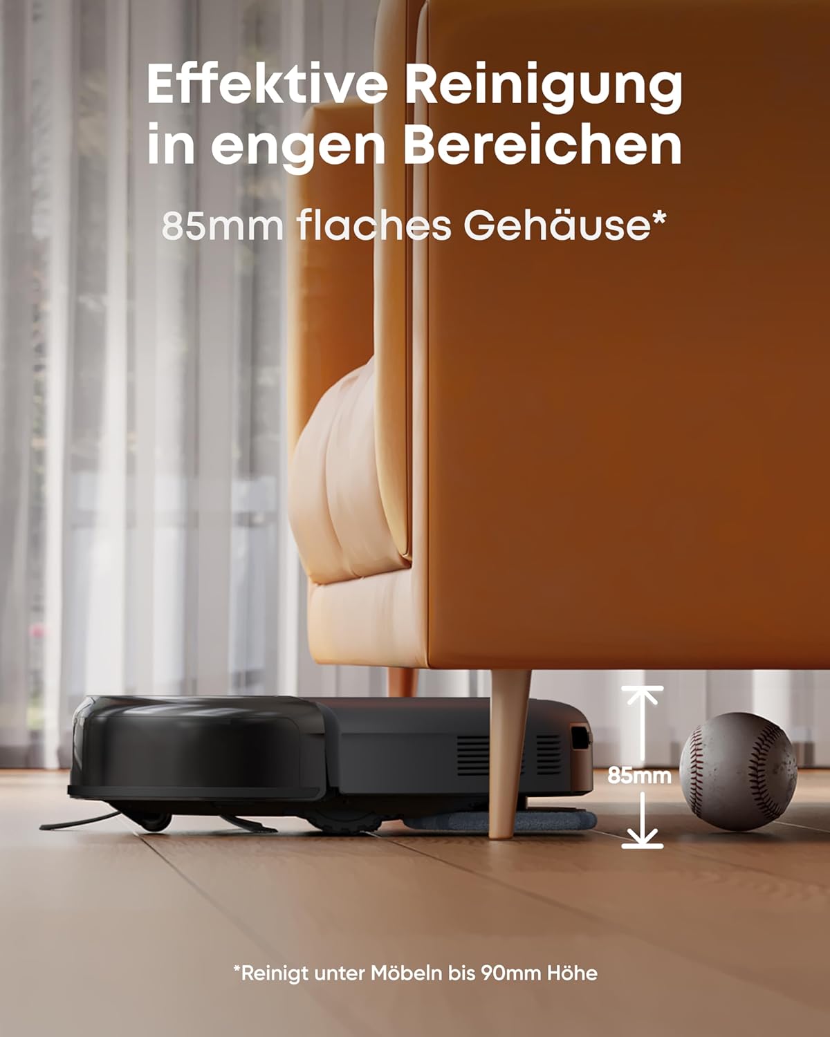 Eufy Omni C20, 7.000Pa, All-in-One-Station, Auto-Entleerung & -Reinigung, 8,5 cm, mit Wischfunktionf