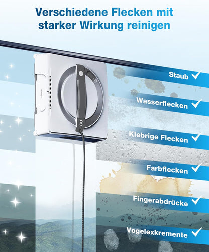 ECOVACS WINBOT W2 Intelligenter Fensterputzroboter mit Dreifachdüsen & 10-Stufen-Schutzd