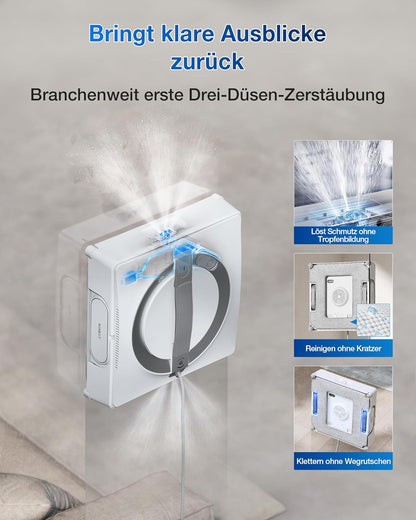 ECOVACS WINBOT W2 PRO Omni Intelligenter Fensterputzroboter mit 6-in-1 Station, Sprühdüsend