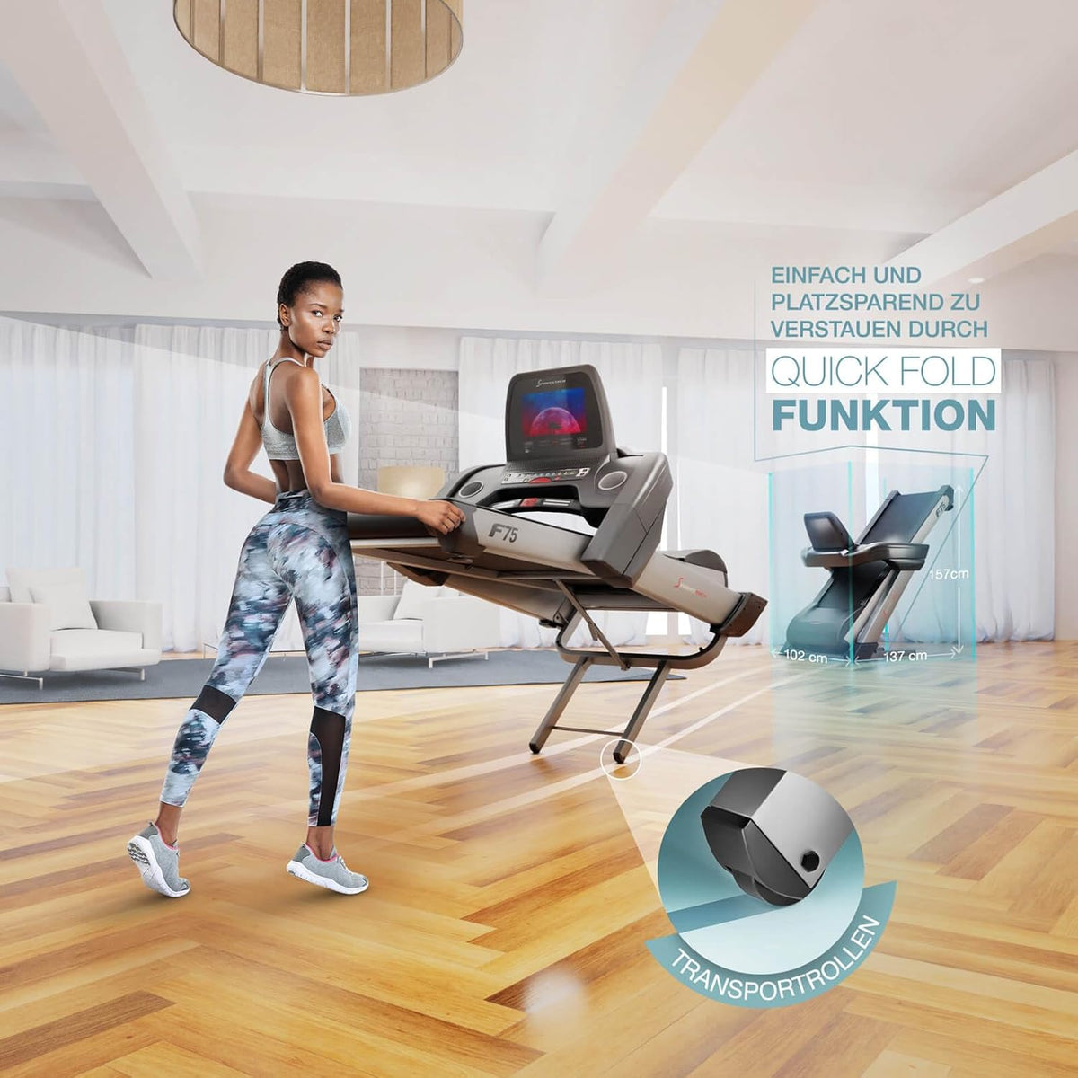 Sportstech F75: Profi-Laufband, klappbar, 7 PS, Android, Made in Germanyl