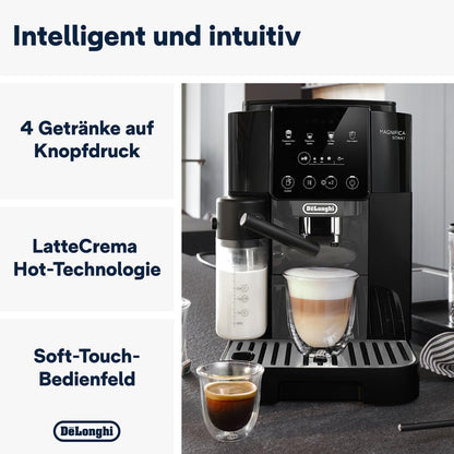 De'Longhi Magnifica Start ECAM222.60.BG Kaffeevollautomat, LatteCrema Milchsystem, Soft-Touch Bedienfeld, x2-Funktiond
