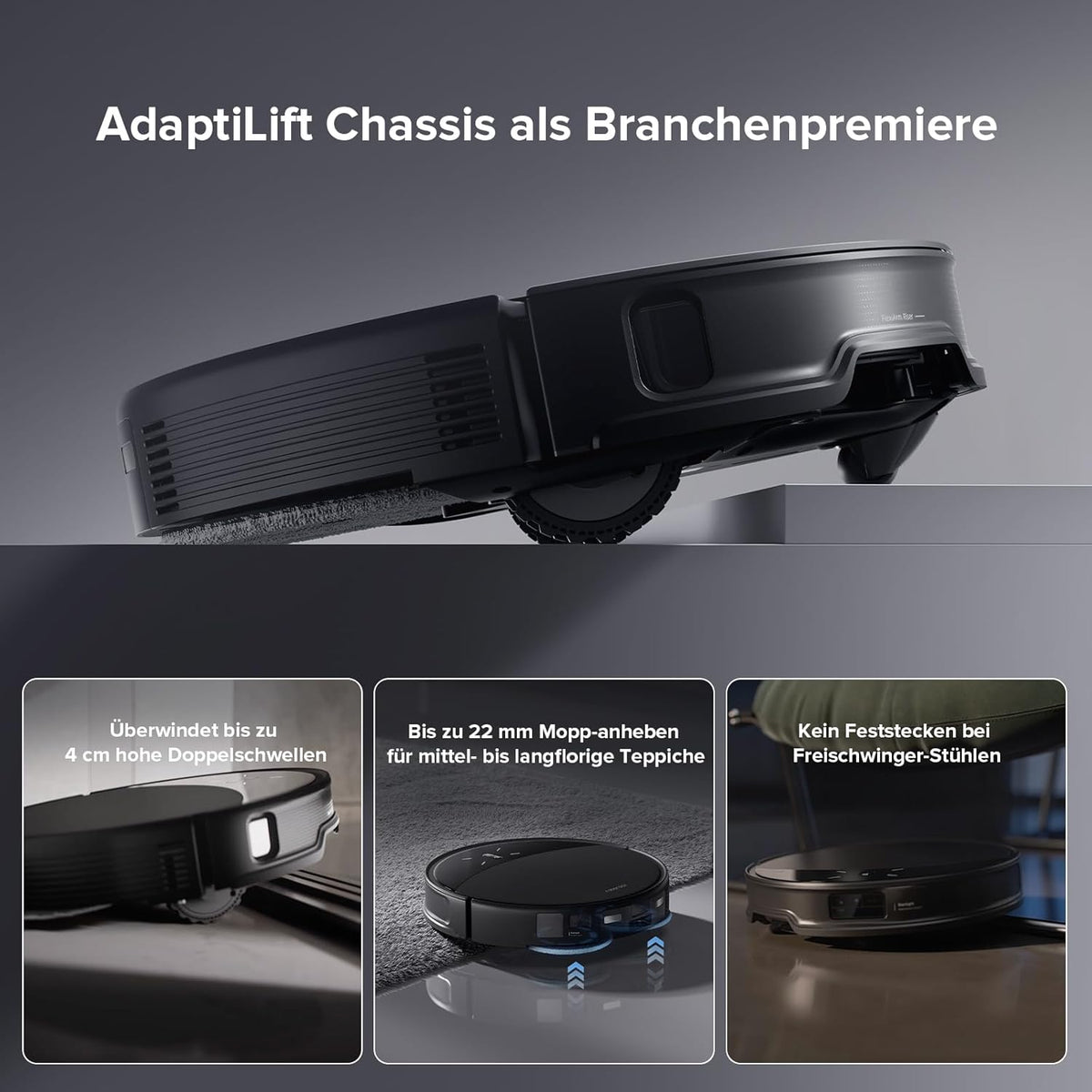 roborock Saros 10R Saugroboter mit Wischfunktion, ultraflach, StarSight 2.0, Zero-Tangle, Multifunktions-Dockd