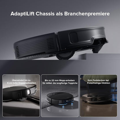 roborock Saros 10R Saugroboter mit Wischfunktion, ultraflach, StarSight 2.0, Zero-Tangle, Multifunktions-Dockd