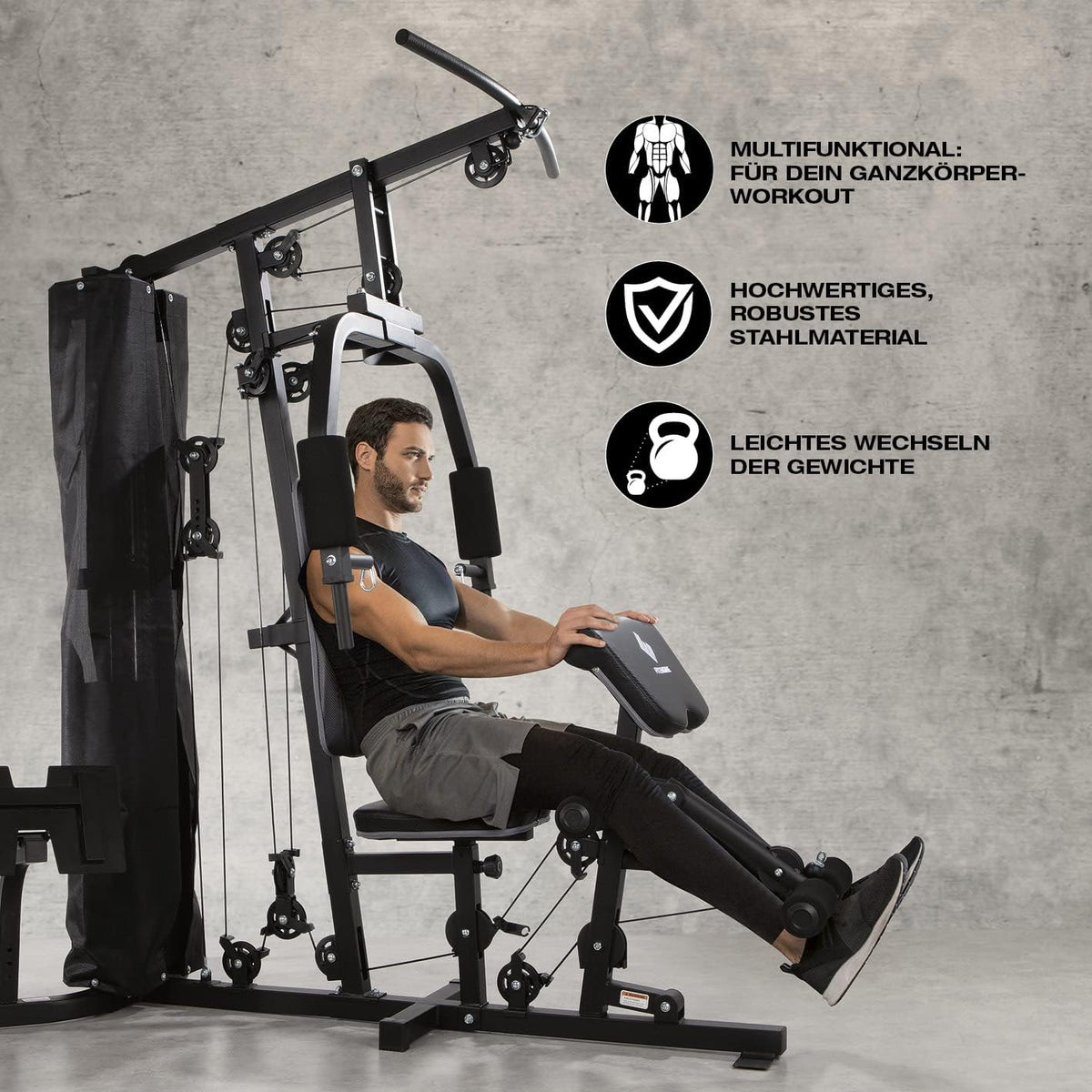 FitEngine Kraftstation: Komplettes Home Gym mit 67 kg Gewichtenl