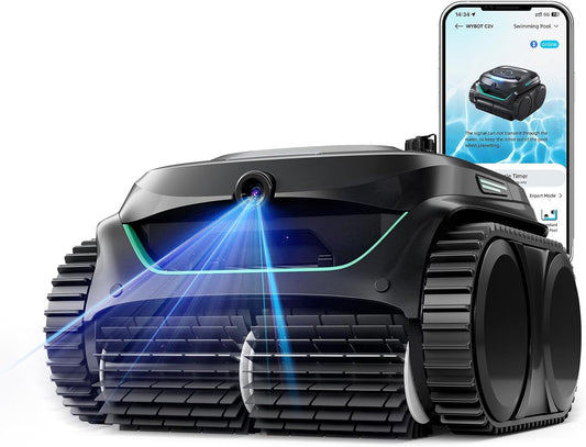 WYBOT C2 Vision AI Kabelloser Poolroboter, Akku, Boden & Wand, Zweischicht-Filter, starke Absaugung, bis 180㎡f