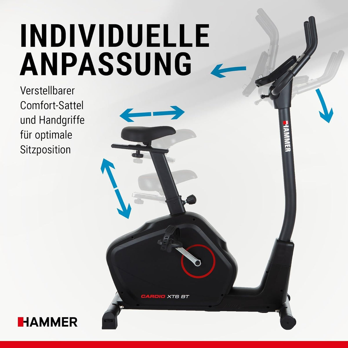 Hammer Cardio XT6/XT7 Ergometer Heimtrainer Fahrrad mit Bluetooth & Appl