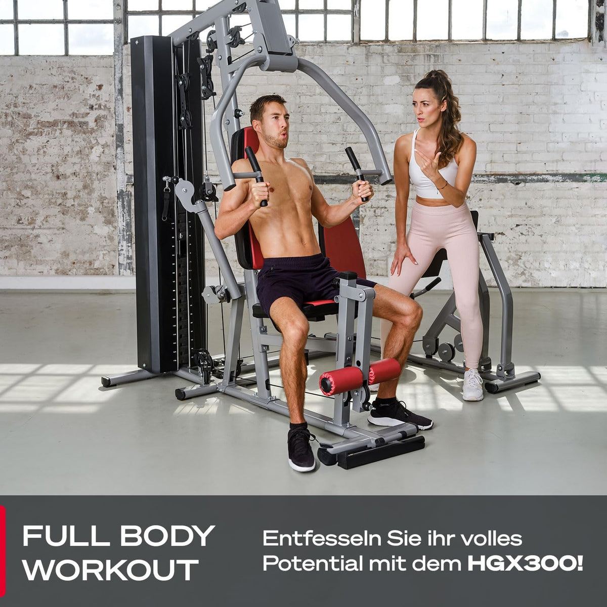 Sportstech HGX300: Multifunktions-Kraftstation mit Beinpresse, Stepper & Powertowerl