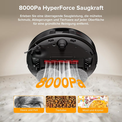 roborock Qrevo Saugroboter: 8000Pa Saugkraft, Hebemopp, All-in-One Dockd