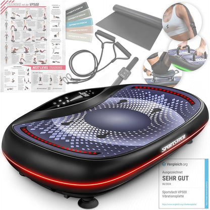 Sportstech 4D Vibrationsplatte: Smart LED, Bluetooth, Fitness & Yogal