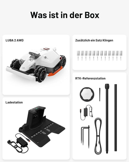 MAMMOTION LUBA 2 AWD 5000X Mähroboter 5000 m², NetRTK+Vision, ohne Kabel, 80 % Steigungf