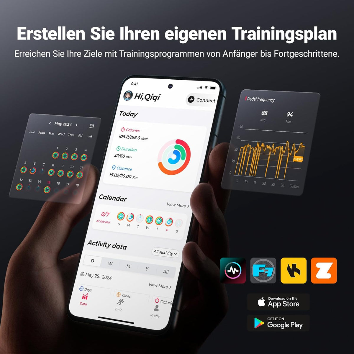 MERACH Heimtrainer: Leises Magnetrad mit App-Steuerungl