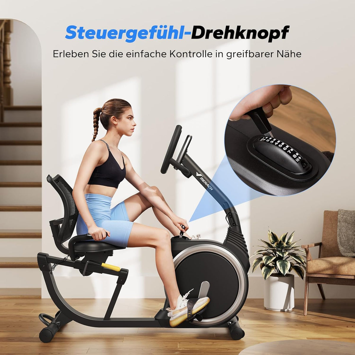 MERACH Recumbent Exercise Bike for Home Cardio Workout with Bluetoothl