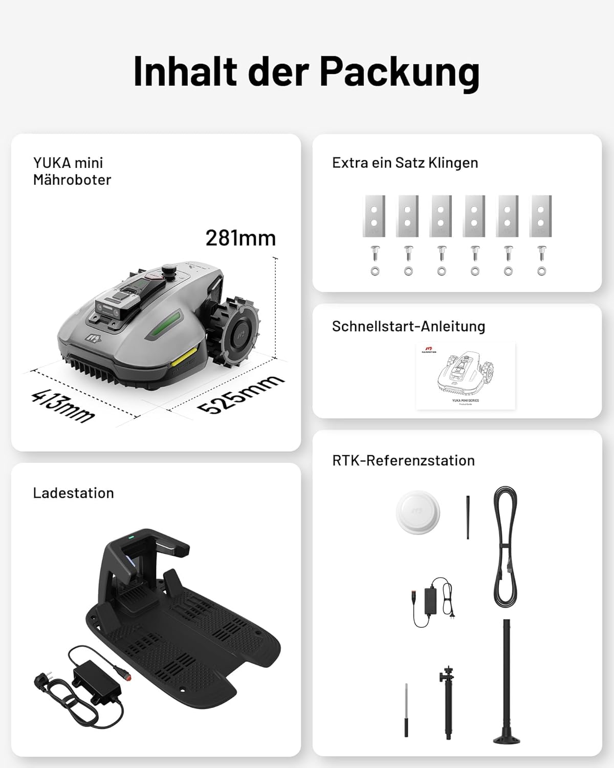 MAMMOTION YUKA und YUKA mini Serie Mähroboter (YUKA mini 700+Garage)f