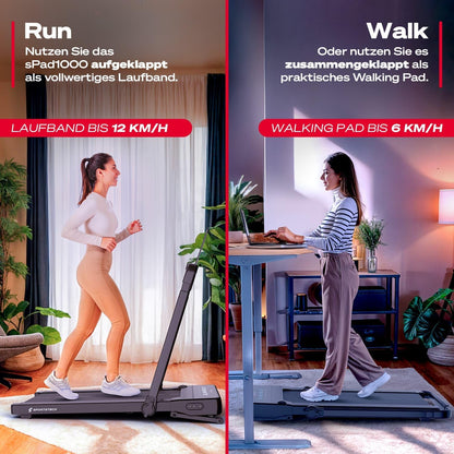 Sportstech sPad500 Laufband: Faltbar mit Steigung für Zuhausel