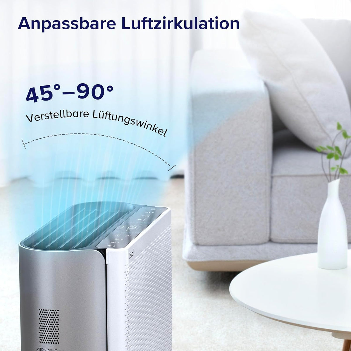 LEVOIT EverestAir Luftreiniger: Große Räume, Allergiker, Smart WiFi, Alexa, Leise 26dBd