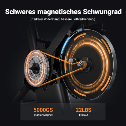 MERACH Heimtrainer: Leises Magnetrad mit App-Steuerungl