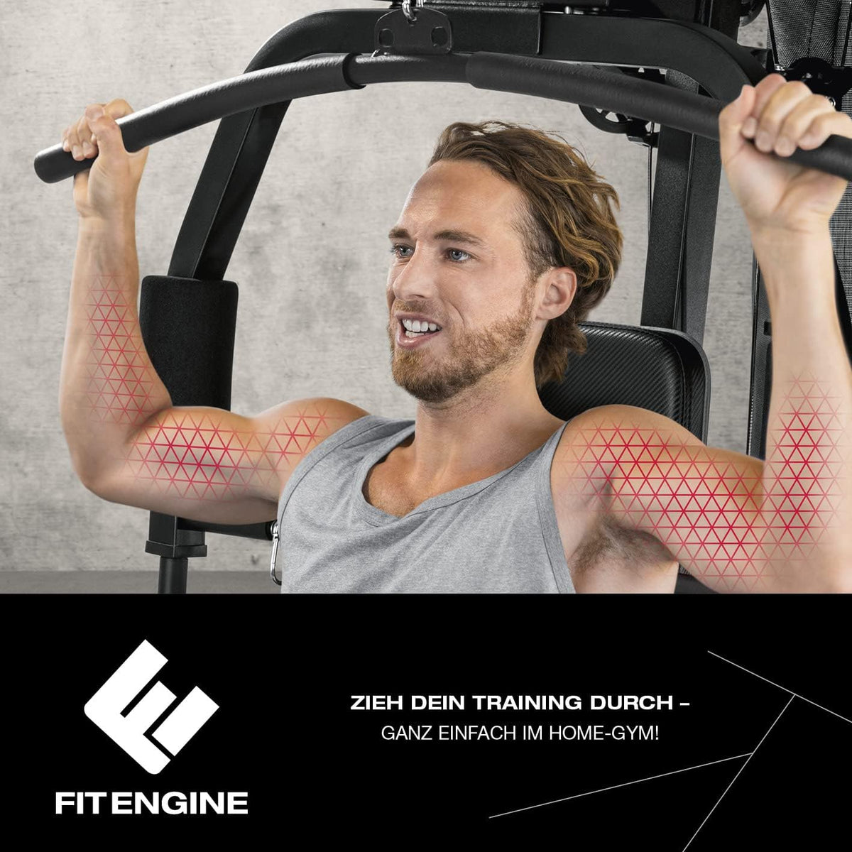 FitEngine Kraftstation: Komplettes Home Gym mit 67 kg Gewichtenl