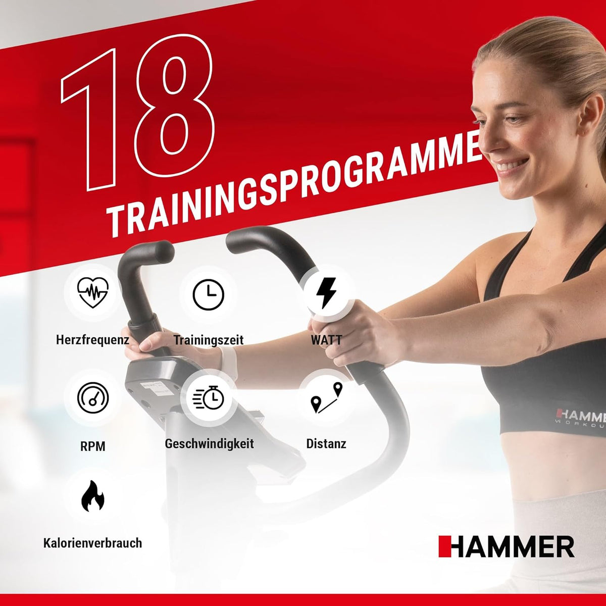 Hammer Cardio XT6/XT7 Ergometer Heimtrainer Fahrrad mit Bluetooth & Appl