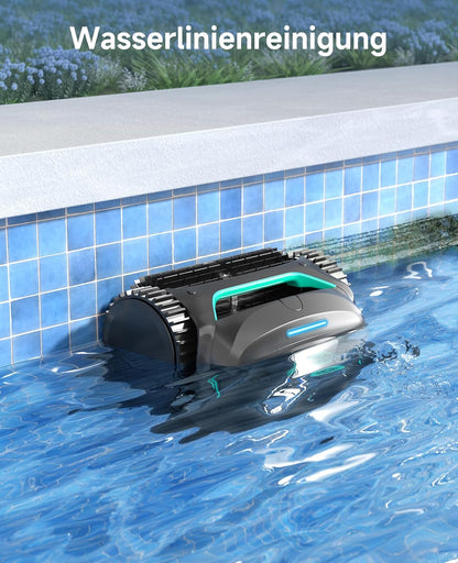 WYBOT C2 Poolroboter Akku, Boden & Wand, bis 150㎡, Doppelfilter, 3 Motoren, Wandkletter, 183 Min, App, Schwarz-Grün Bf