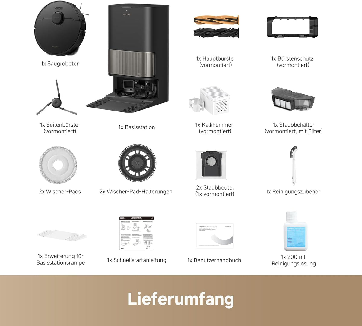 Dreame L40s Pro Ultra, 19,000Pa, Selbstreinigend, Hindernisvermeidung, Sprachsteuerungf