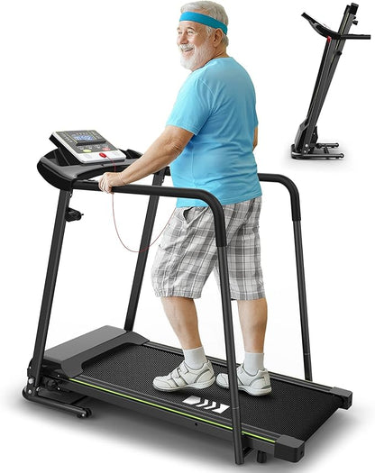 CIIHI Senioren Laufband: Heimtrainer mit extra langen Handläufen für Seniorenl