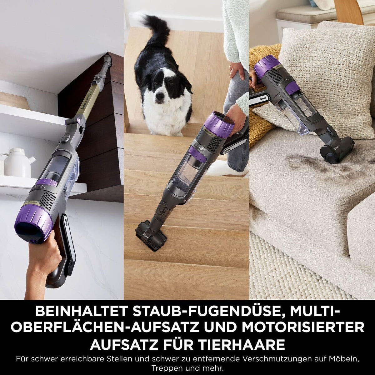 Shark PowerDetect Akku-Staubsauger: Auto-Entleerung, DuoClean Detect, Anti-Hair Wrap, Geruchsschutz, Graud