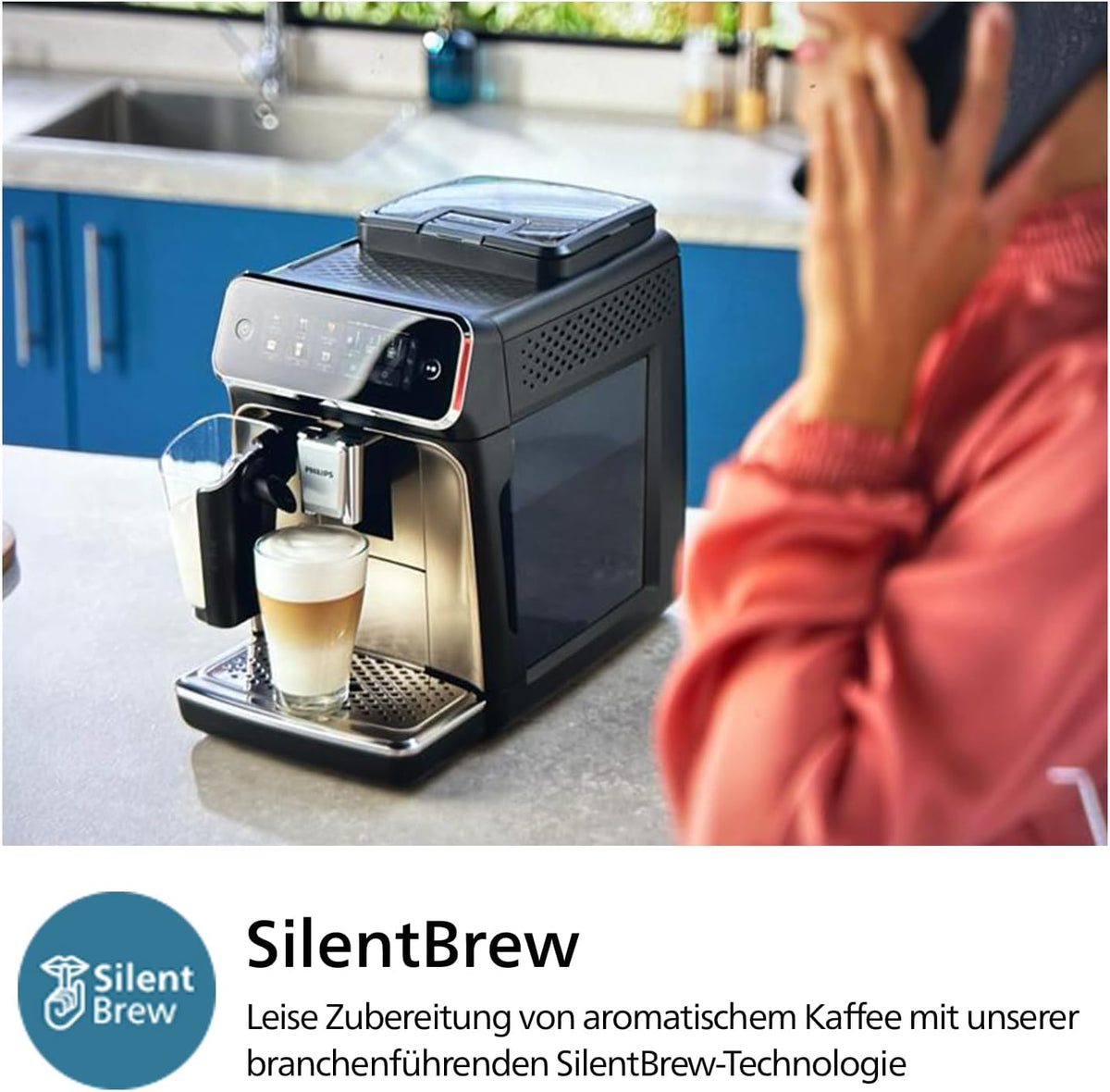 Philips 3300 Kaffeevollautomat LatteGo: Cremiger Milchschaum, Leise, Einfachste Reinigungd
