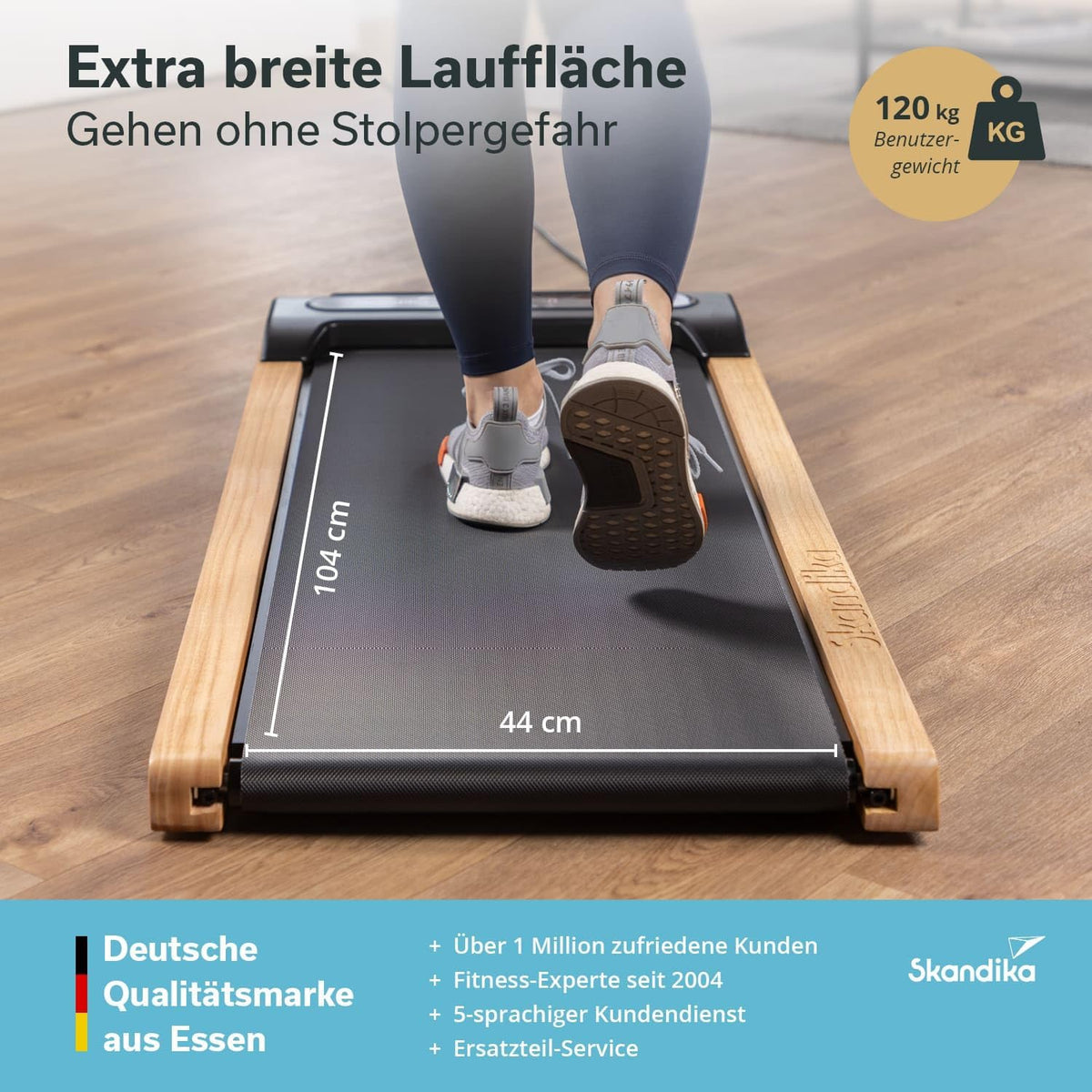 Skandika Nordik Walking Pad: Laufband für Home Fitness & Büro, mit Steigungl