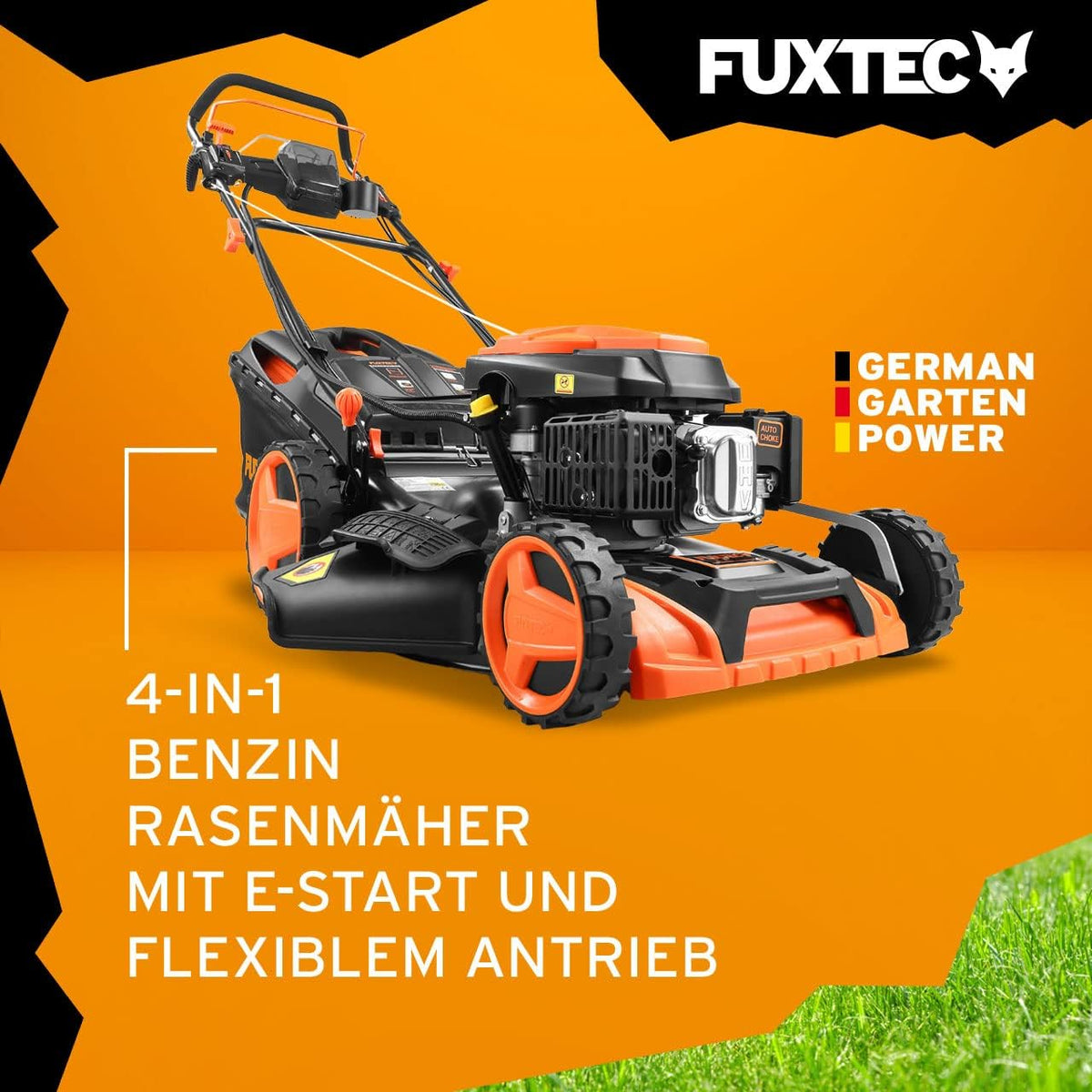 FUXTEC FX-RM5196eSPRO 4in1 Benzinmäher, E-Start & Antrieb, 51 cm Schnittf