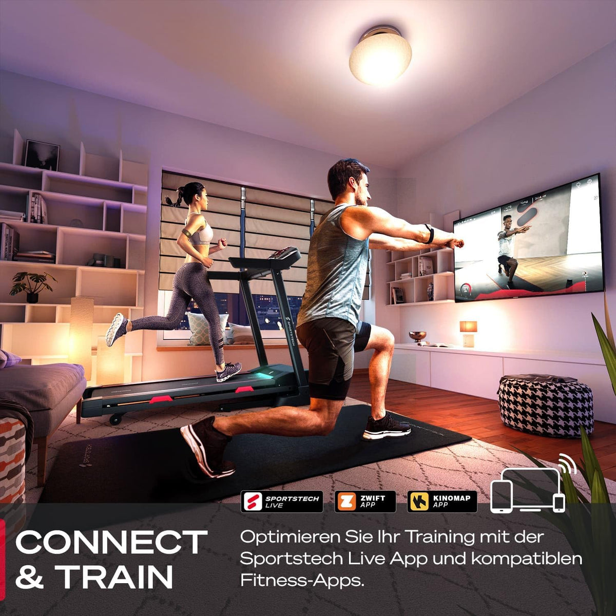 Sportstech F31s: Profi-Laufband, 4,5 PS, 16 km/h, Bluetooth & Appl