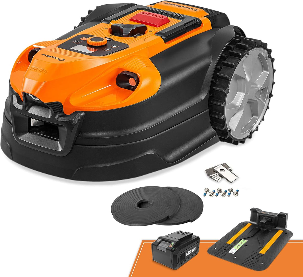 LawnMaster VBRM18AMID4R Mähroboter 800 m², ohne Kabel, WiFi & Appf