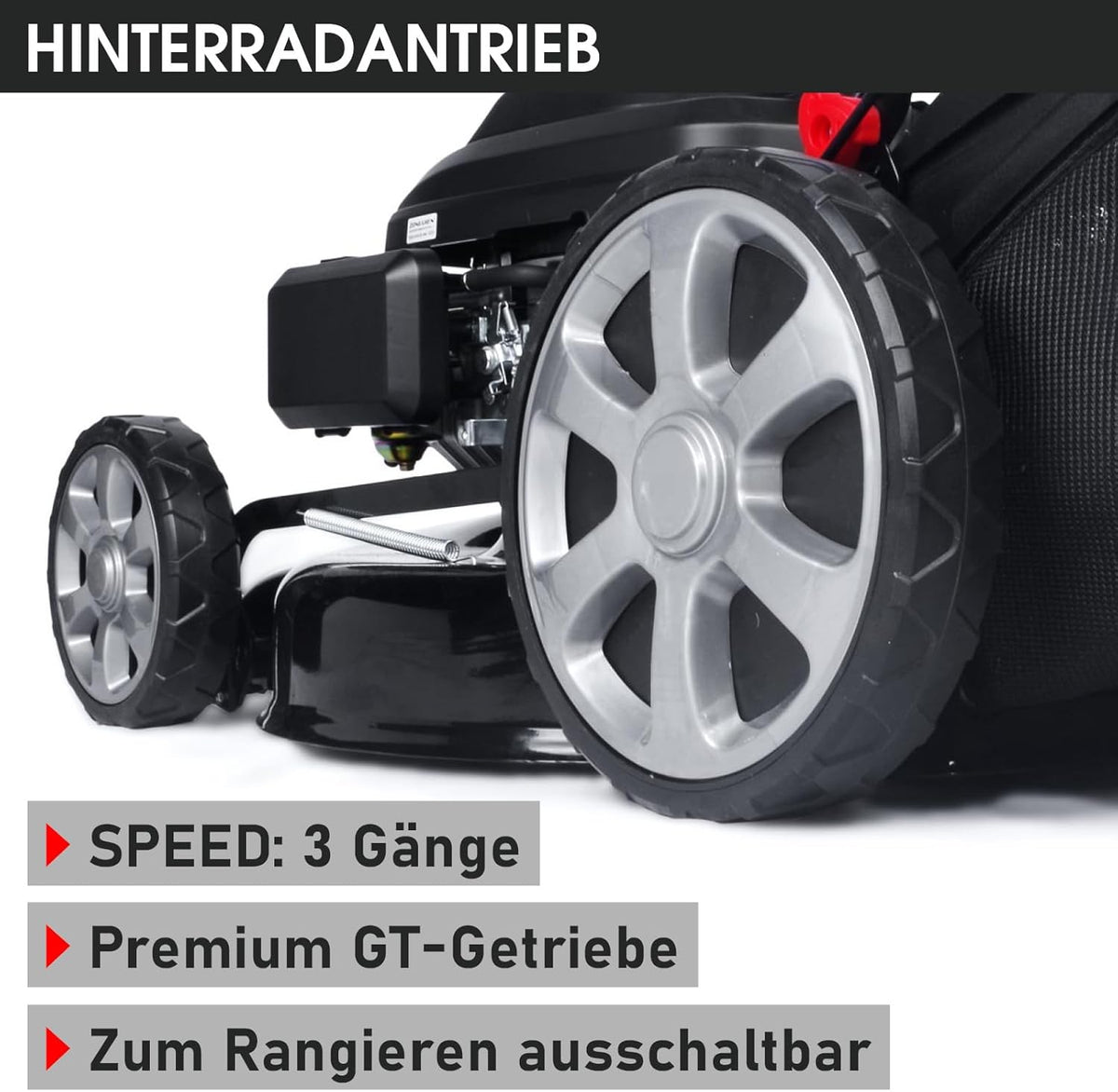 BRAST® Benzin Rasenmäher mit Antrieb | 5,2kW (7PS) | 55cm Schnittbreite | viele Modelle | TÜV | 30-80mm Schnitthöhe | 60L Fangkorb | 4 Takt OHV Motor | Stahlgehäuse | Speedf
