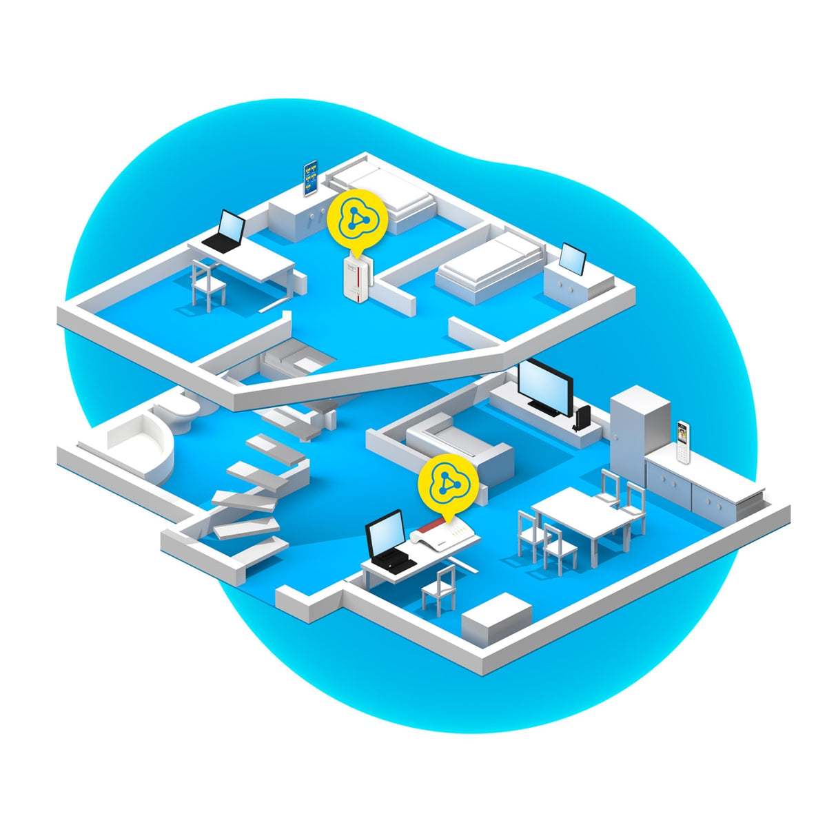 FRITZ!Powerline 1240E/1000E Set – WLAN & 1.200 MBit/s für Streaming & NAS