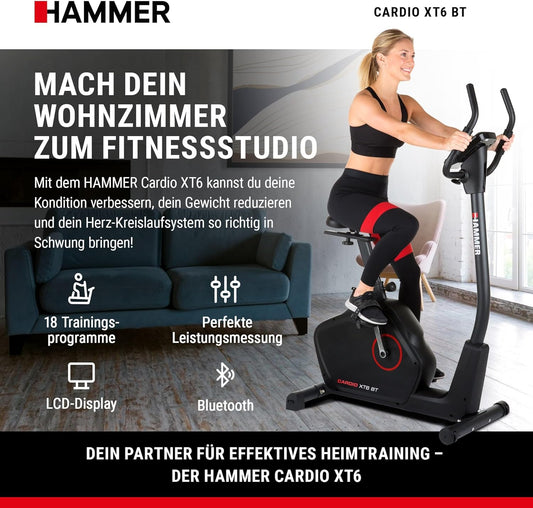 Hammer Cardio XT6/XT7 Ergometer Heimtrainer Fahrrad mit Bluetooth & Appl