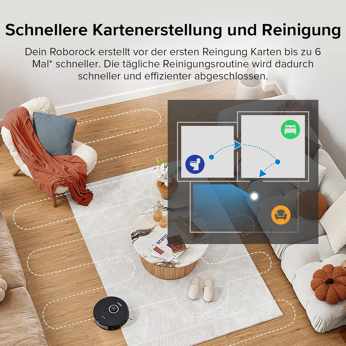 Roborock S8, 6000Pa, Doppelbürste, 3D Hindernisvermeidung, Alexa-kompatibel, Tierhaaref