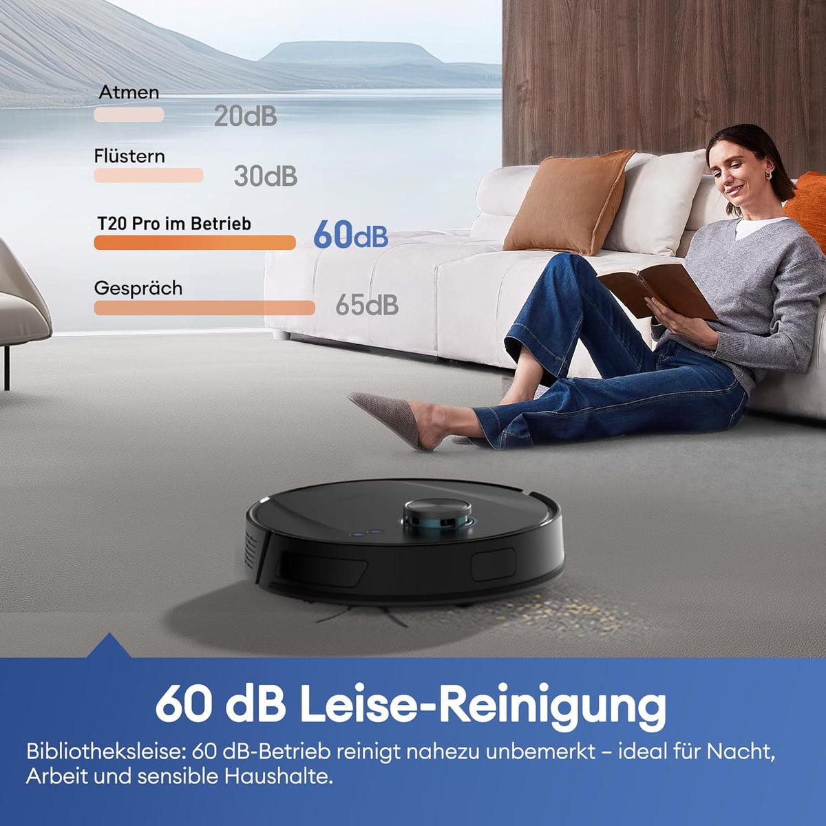 Ultenic T20 Pro Saugroboter mit Wischfunktion, 8000 Pa, AI-Navigation, Selbstreinigung, Tierhaared