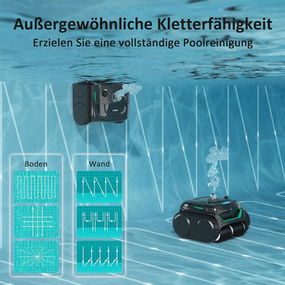 WYBOT C2 Vision AI Kabelloser Poolroboter, Akku, Boden & Wand, Zweischicht-Filter, starke Absaugung, bis 180㎡f