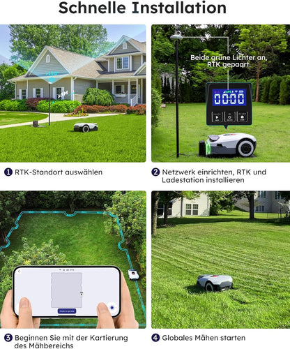 ANTHBOT KI Mähroboter, 900m², Kabellos, RTK+4-Kamera, Mehrzonen, Hindernisvermeidungf