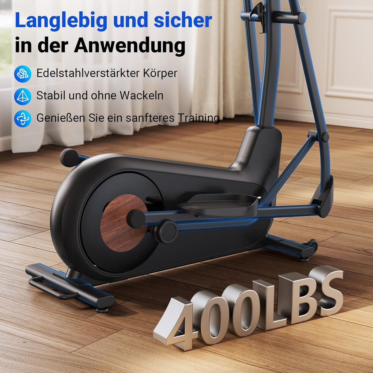 MERACH Heimtrainer Crosstrainer: Leise, Magnetisch, App, 8 Stufen, 160KG Kapazitätl