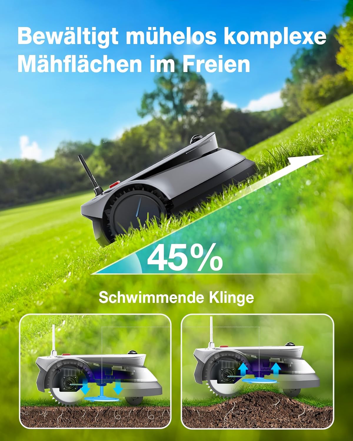 ECOVACS GOAT G1-800 Mähroboter 800 m², ohne Kabel, GPS & Hindernisvermeidungf