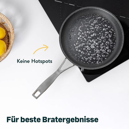 SILBERTHAL Profi Edelstahlpfannen Set 6-teilig 28cm – Induktion, Antihaft & Purd