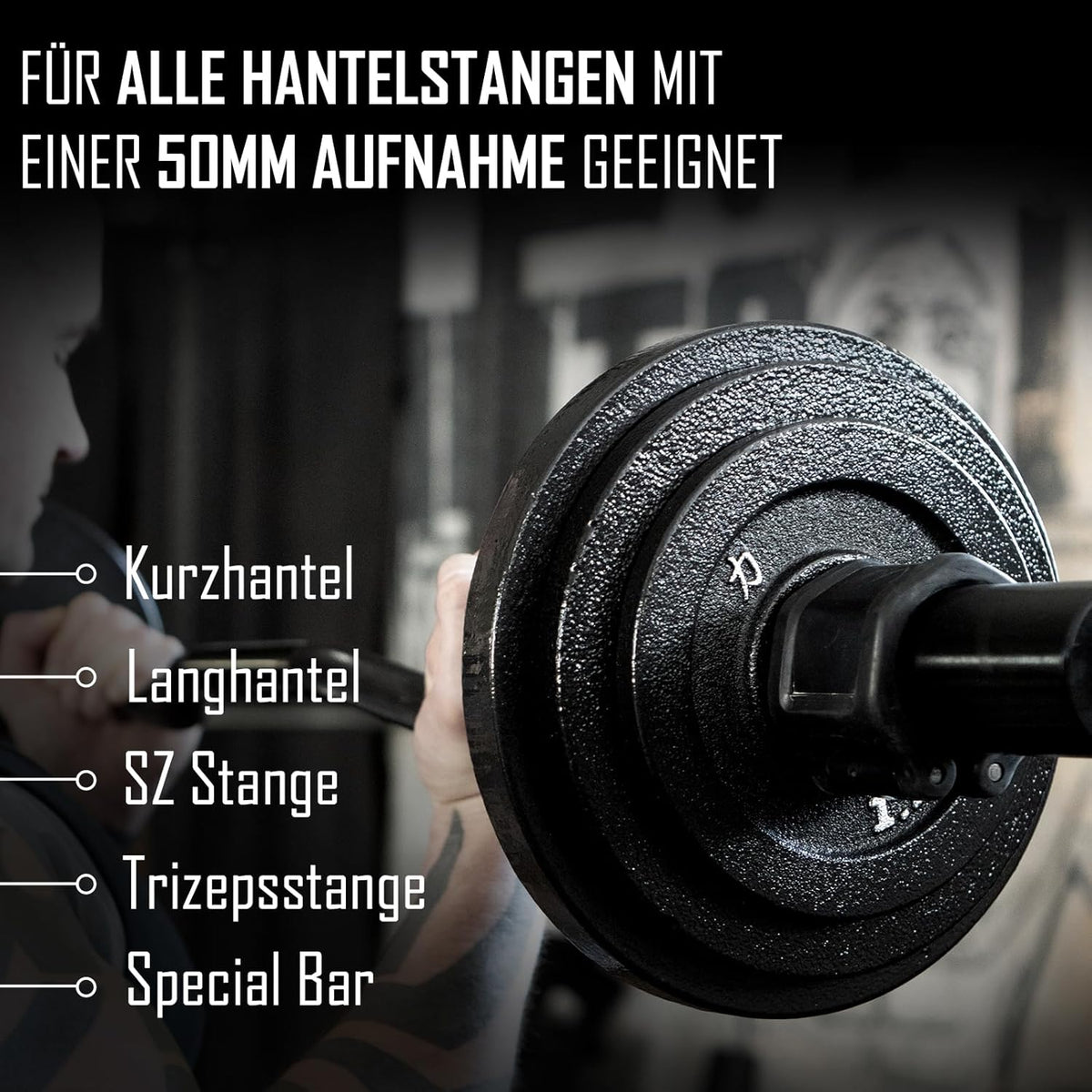 Strength Shop Gusseisen Hantelscheiben: Robuste 50mm Gewichtsscheiben für Langhantell