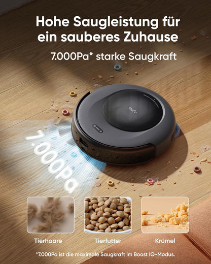 Eufy Omni C20, 7.000Pa, All-in-One-Station, Auto-Entleerung & -Reinigung, 8,5 cm, mit Wischfunktionf